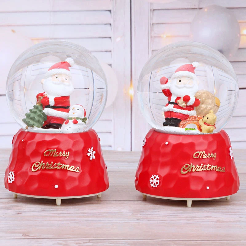 

Creative Christmas Snow Globe Crystal Ball Rotating Music Box Christmas Decoration For Home Home Decoration Accssories