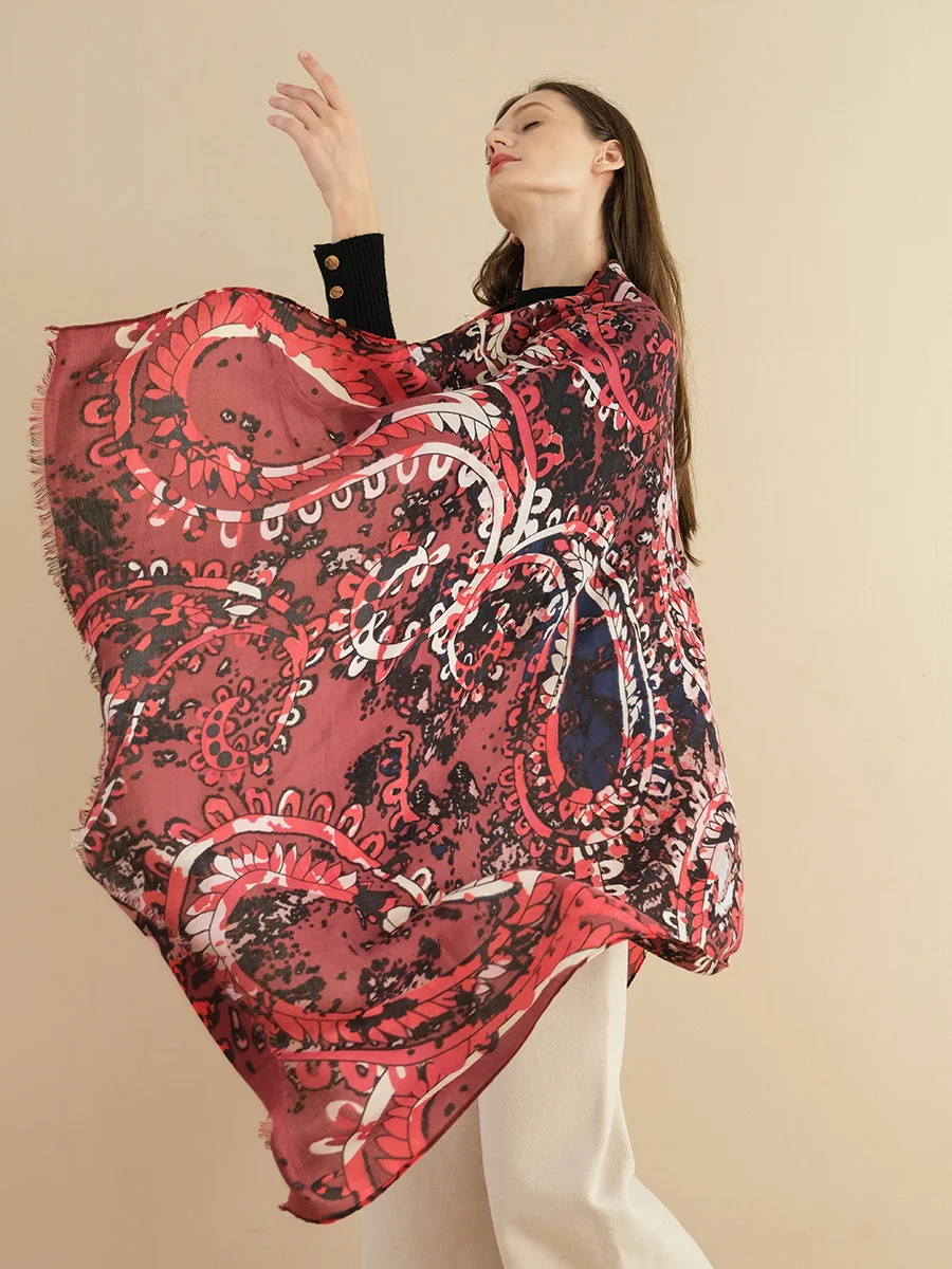 

Scarf Women Luxury Brand Floral Paisley Print Pattern Famous Hot Sale Vintage Fashion Pashmina Shawl Top Qualtiy Newest 180x90cm
