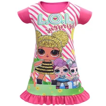 Платье принцессы для девочек 3-10 лет; платье принцессы с героями мультфильмов; ночная рубашка; Детские Вечерние платья; Пижама; платье