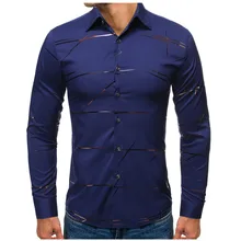 Feitong модная мужская рубашка штампованная рубашка с длинными рукавами Блузка с принтом для деловых мужчин мужские рубашки