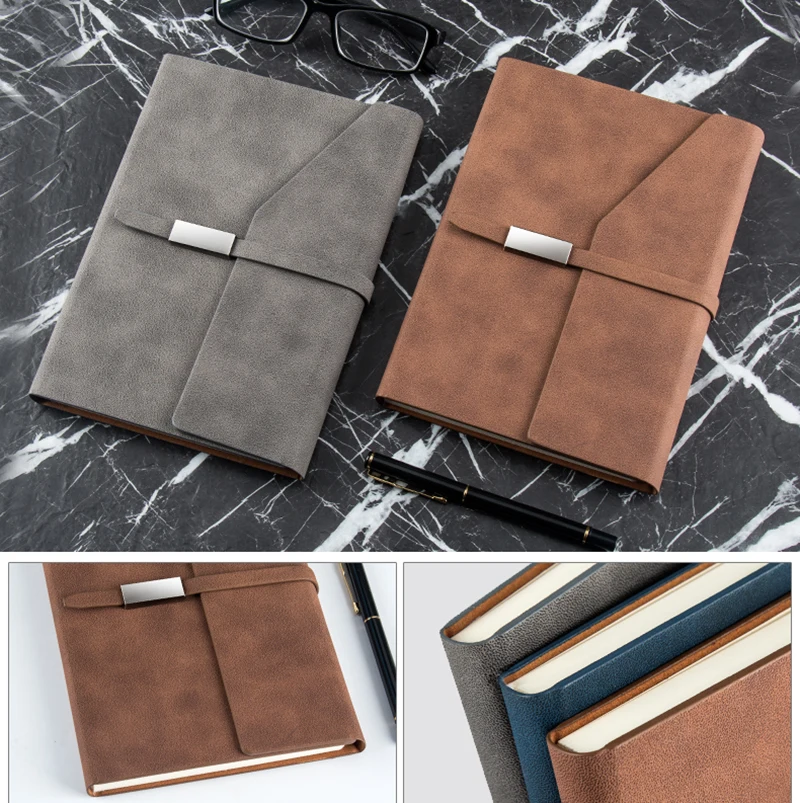 Business Office Notebooks Stationery Loose Leaf Simple Work Journal Leather Diary