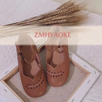 

ZMHYAOKE 2019 High-end custom Shoes Girl Little Girl Shoes Princess First Layer Cowhide Animal Handmade Shoe Girls Leather Shoe