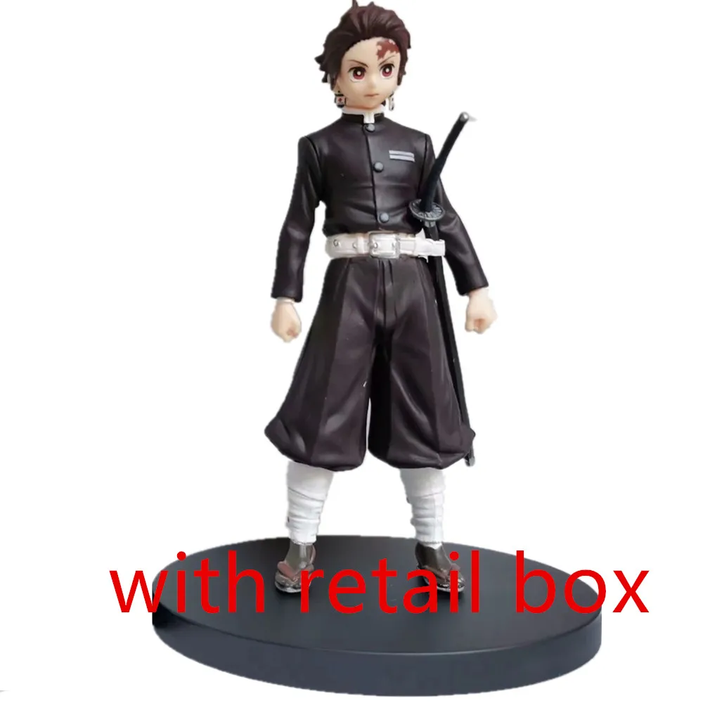 Kimetsu no Yaiba фигурка Tanjirou Tomioka Giyuu черная одежда ПВХ модель игрушки Demon Slayer фигурки аниме игрушки Brinquedos - Цвет: Черный