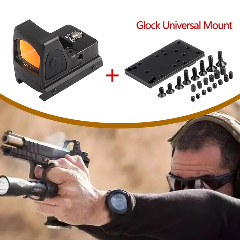 Glock Sight Micro Red Dot RMR Collimator Scope Airsoft Sight With Glock Universal Mount Airsoft Hunting Rifle Mini Optical Sight