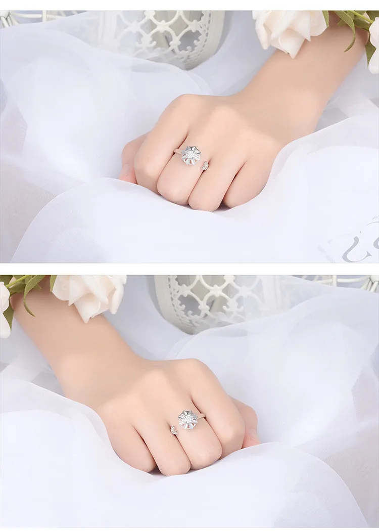 S925 Серебряное кольцо, модное, с микро-инкрустацией, регулируемые, открытые, кольца на палец, геометрические, Женские Ювелирные изделия для мужчин и женщин, обручальные кольца