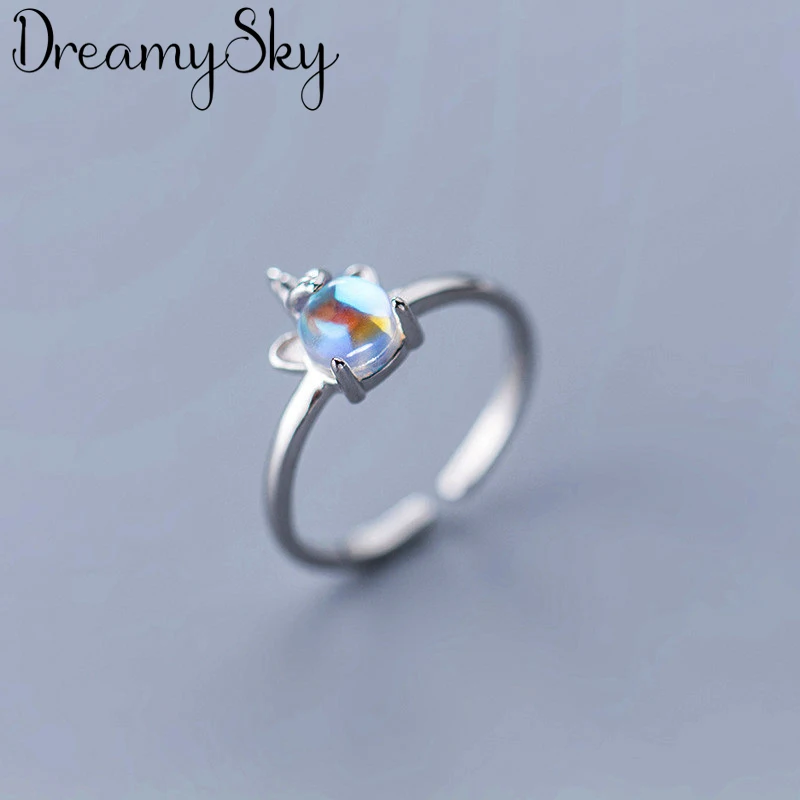 DreamySky Bijoux простой стиль 925 пробы серебряные кольца с кристаллами для женщин подарки большие Регулируемые кольца на палец