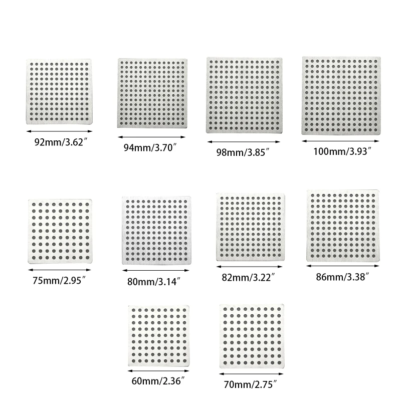 Hair Catcher Shower Drain Bathtub Sink Covers for Bathroom Kitchen Hair Stopper Stainless Steel Drain Protector Square