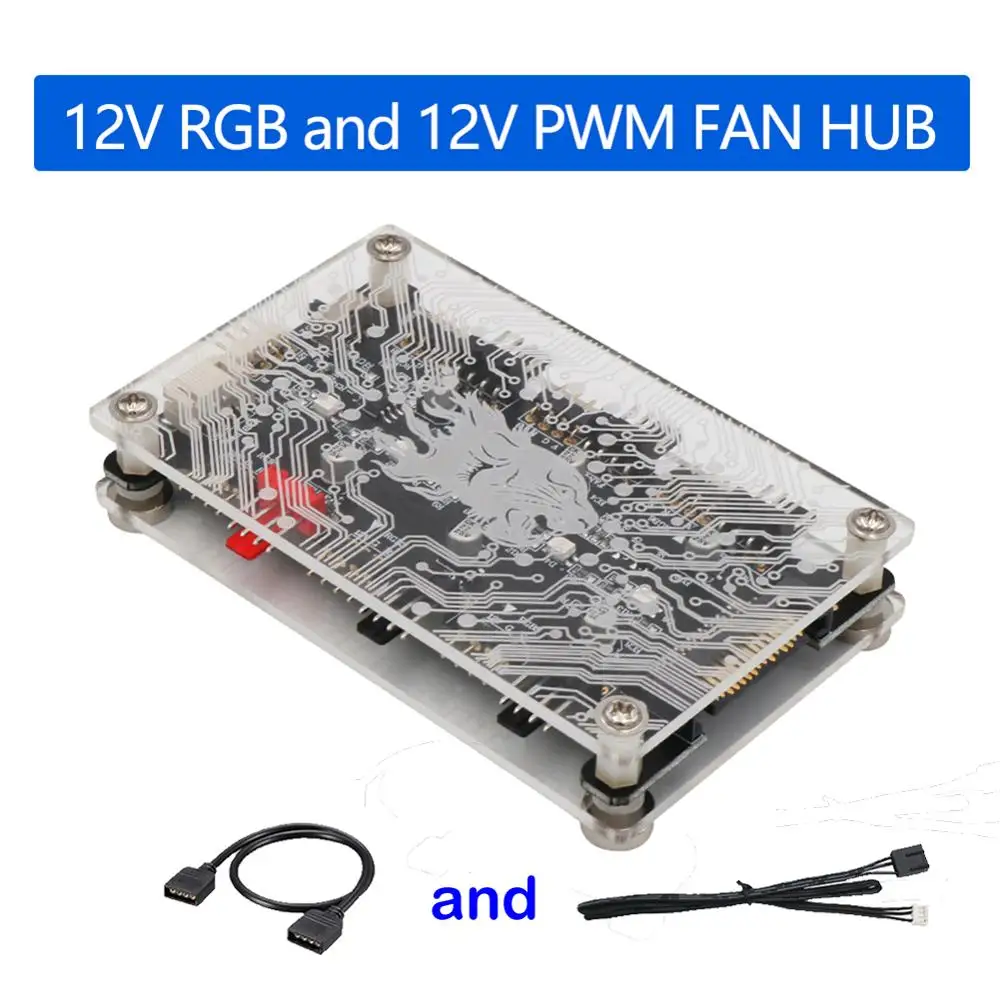 

For PC Case Chassis 1 to 6 Multi Way Fan Splitter HUB 2 in 1 4 Pin 12V ARGB LED Strip 12V PWM Cooler Adapter Controller