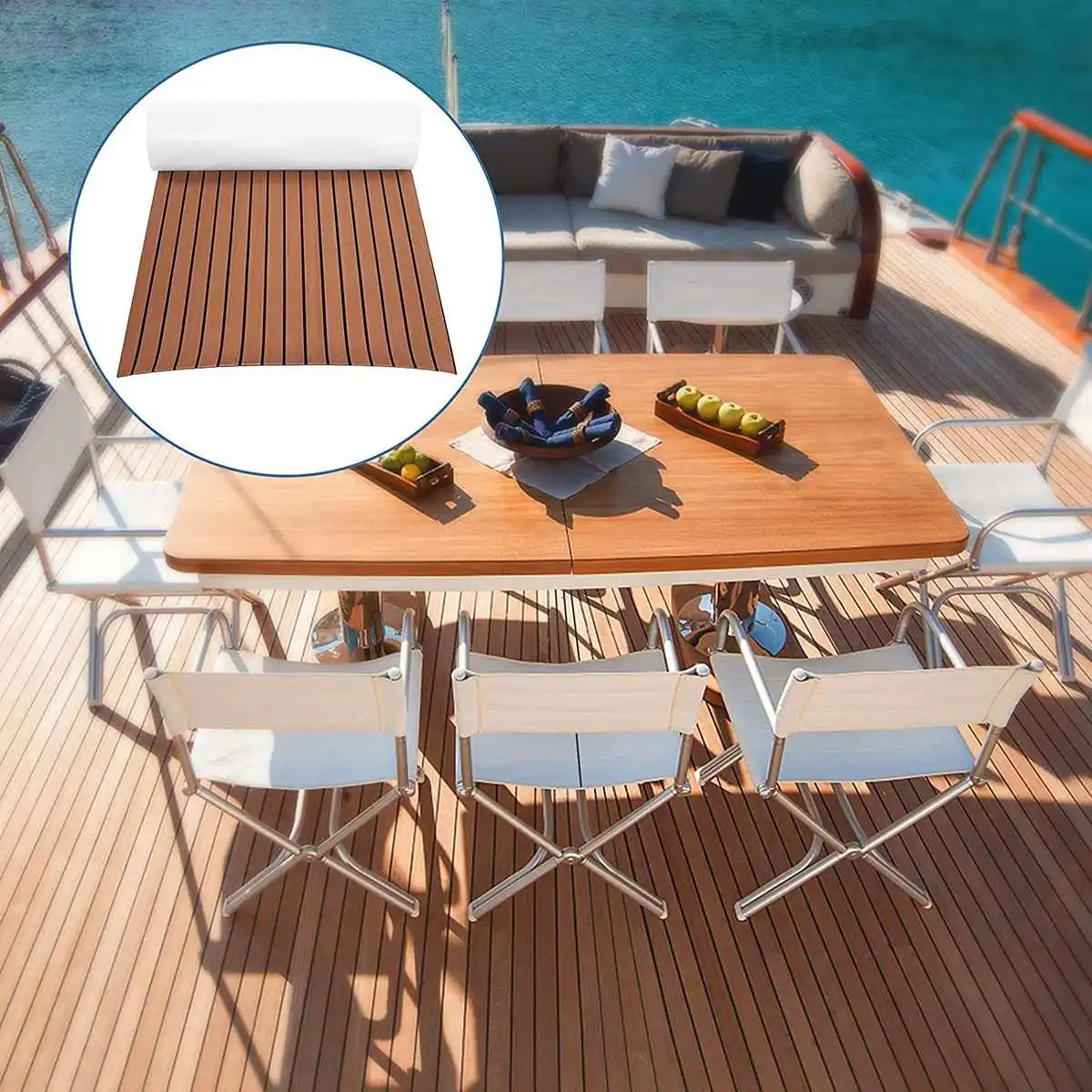 240x120/90cm EVA Foam Floor Mat for Marine Boat Yacht RV Self Adhesive Foam Teak Deck Sheet Boat Synthetic Floor Mat Carpet