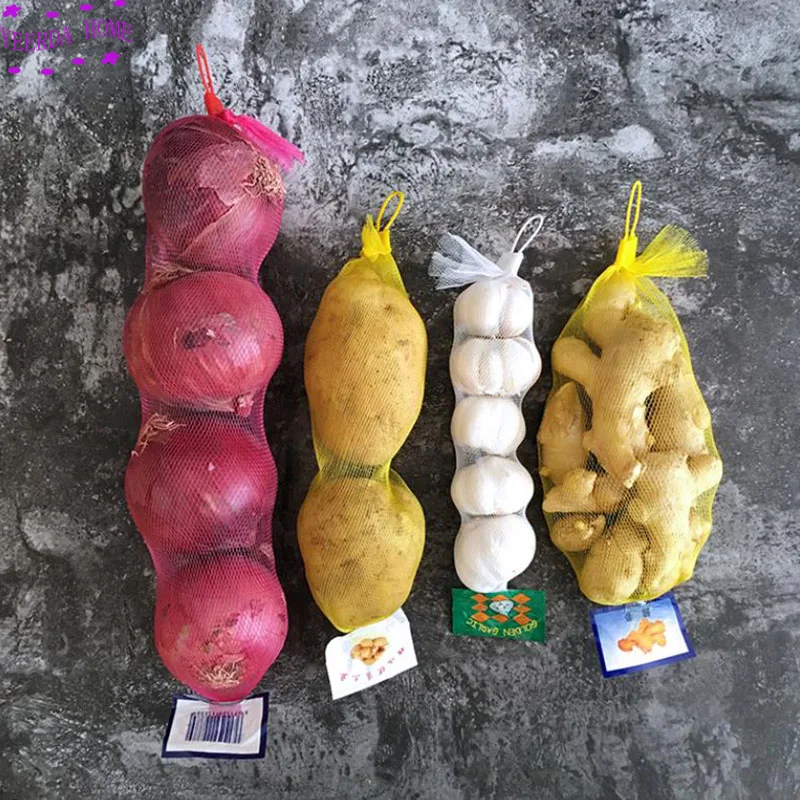 Garlic net bag garlic Packing net Kitchen storage bag Ventilation net Supermarket vegetable sales ratio packaging 100Pcs