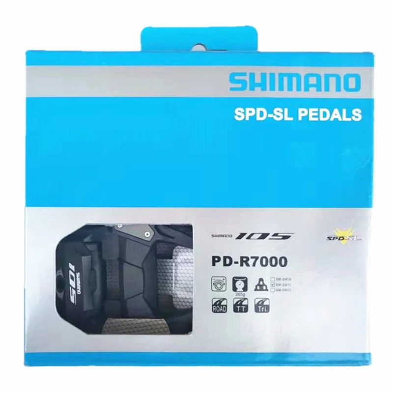 Shimano 105 PD-R7000 Углеродные SPD-SL педали для шоссейного велосипеда набор w/SM-SH11 R7000/R540/R550/5800 бесклипсовая педаль