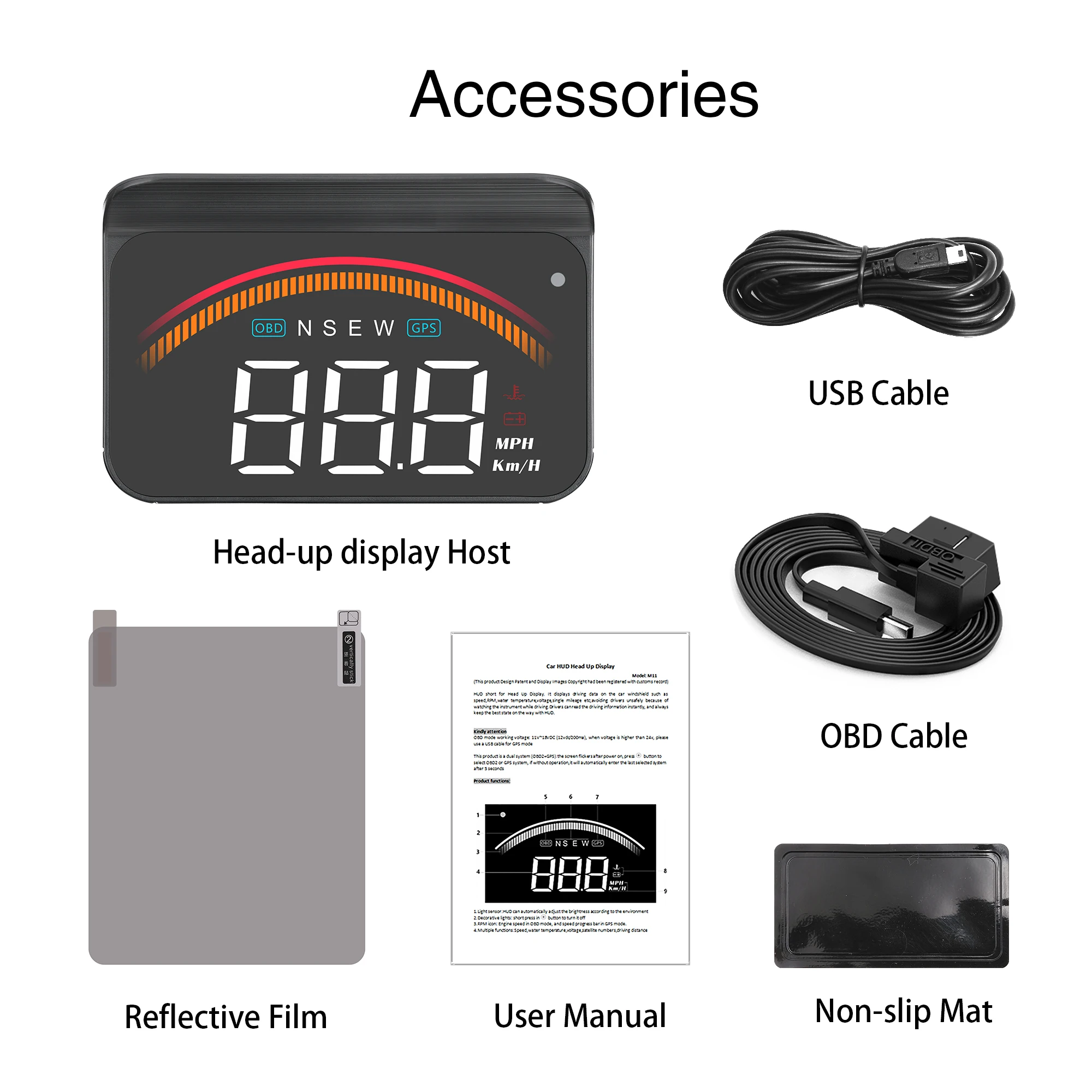 M11 HUD OBD2 + GPS  ý   ÷  ǵ ǵ   ˶   RPM  ÷