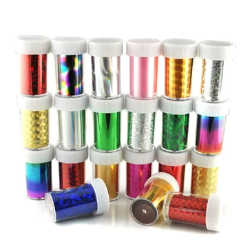 

24pcs Nail Art Stickers Tips Wraps Foil Transfer Adhesive Glitters DIY Decoration Nail Tips Decorations Accessories (Random Col