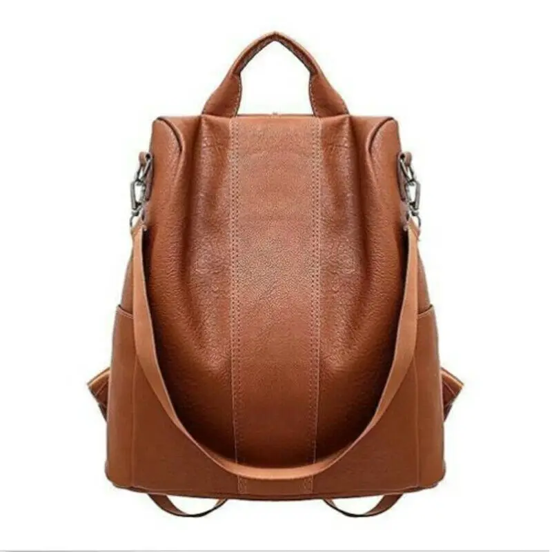 classy backpack Women’s Leather Backpack Anti-Theft Rucksack Zipper Black/Brown School Shoulder Bag Large Capacity Travel Bag Mochilas stylish sling bags Stylish Backpacks