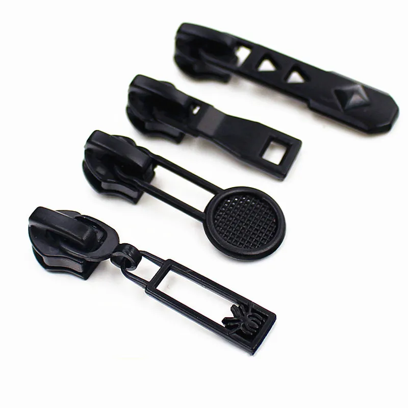 

10pcs/ Set Metal Zipper Slider Head Pull Replacement Repair Kit Garment Bag DIY 5# Resin Nylon Zipper Zip Fastenings Accessories