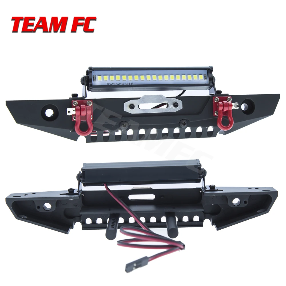 1pc Adjustable Metal Front Bumper with light bar for 1/10 RC Crawler Traxxas TRX4 Defender Axial SCX10 SCX10 II 90046 90047 Y001