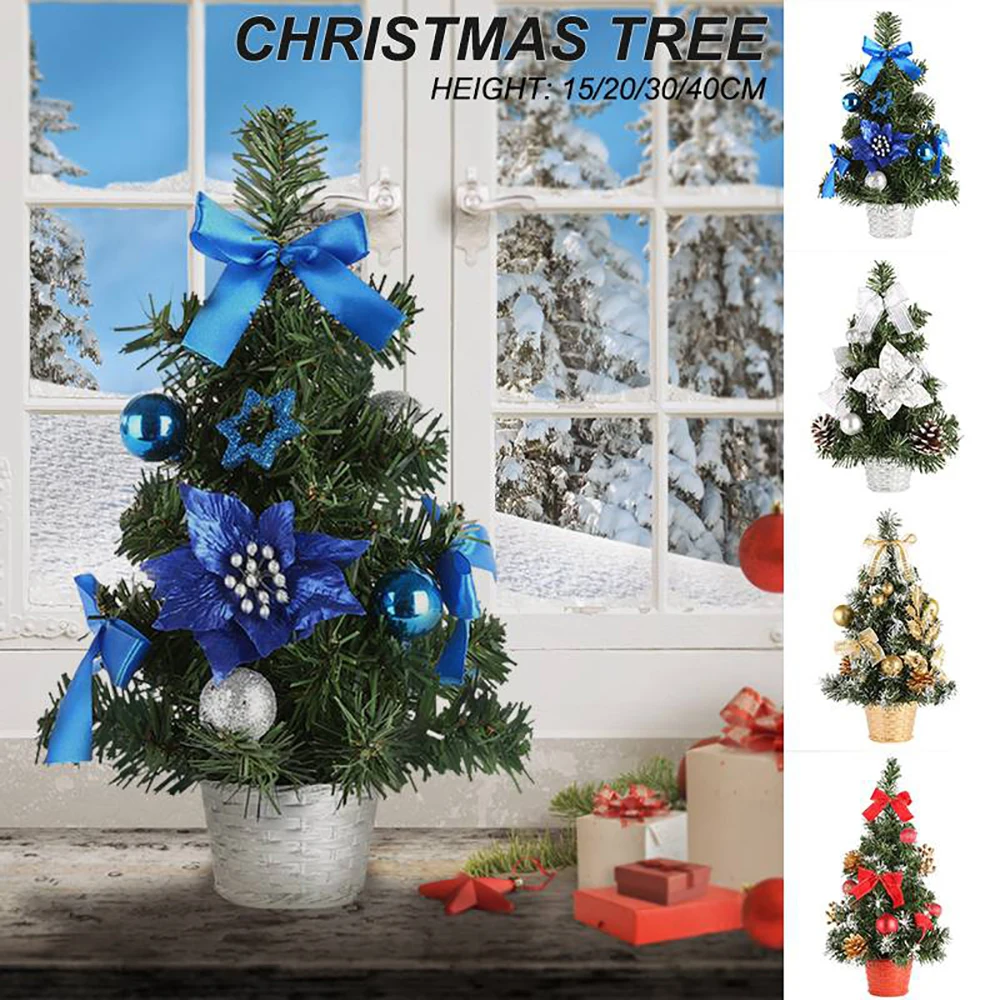 15/20/30cm Mini Christmas Trees Pine Tree Desktop Xmas Decorations Festival Cute Gifts for Children Home Party Holiday Ornaments | Дом и сад
