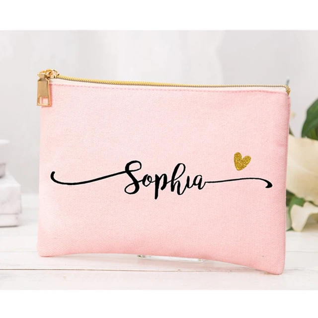 Personalized Makeup Bag Bridesmaid Gift Custom Name Monogram Cosmetic Bag  For Bridesmaid Makeup Bag Wedding Party Favors - AliExpress