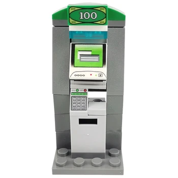 

ATM Bank Blocks City Series Building Children Model Creative Locking Creator MOC Bricks Toys Figures City Series ATM Bank Blocks