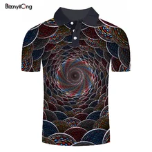 BIANYILONG новая рубашка Поло мужская рубашка поло с коротким рукавом Мужская модная однотонная летняя футболка с 3D принтом