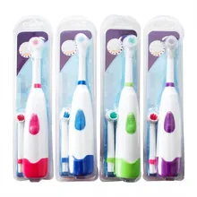 1 комплект вращающаяся противоскользящая Водонепроницаемая электрическая зубная щетка мягкая зубная щетка с 2 головками синий уход за зубами