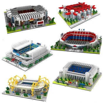 

Football Old Trafford Camp Nou Bernabeu San Sir Stadium Real Madrid Barcelona Club DIY Mini Diamond Blocks Building Toy no Box