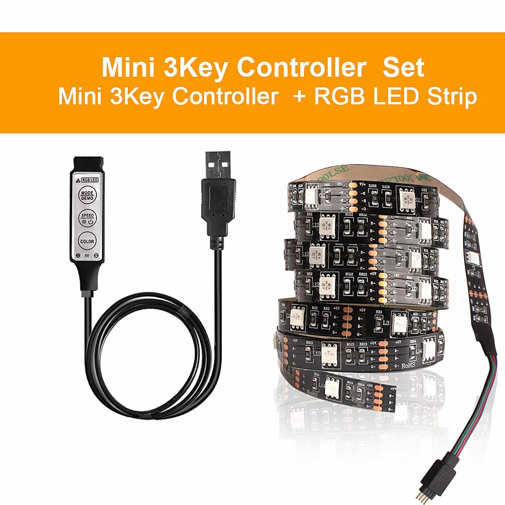 Mini 3Keys Set 5 В USB SMD5050 кухонный светильник светодиодный lampa домашний шкаф под шкаф светильник luces светодиодный светильник ing ночные лампы RGB Bluetooth контроллер - Цвет: Mini 3Keys Set