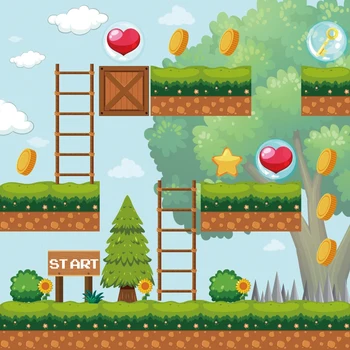 

Laeacco Playing Games TV Matches Baby Cartoon Party Poster Pattern Photophone Photographic Background Photo Backdrop Photocall