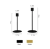 2 Pieces Candle Holder New Fashion Solid Color Metal Candlestick Desktop Decor For Home Office Black/Golden 3