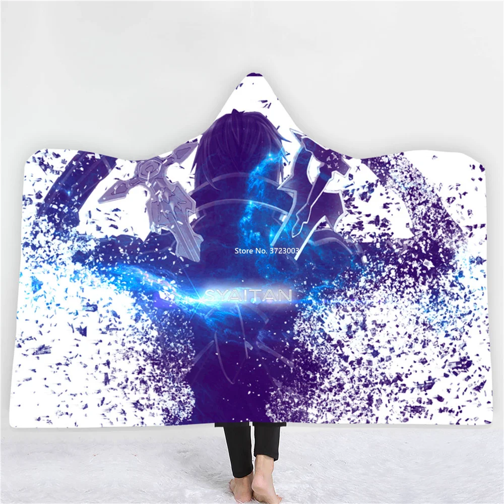 Popular Japanese Animation Pattern Wearable Blanket Winter Warm Bedroom Sofa 3D Digital Printing