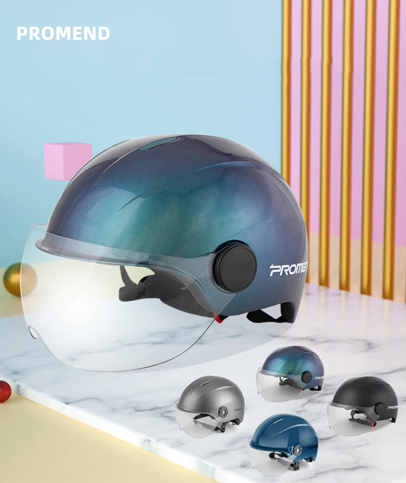 

PROMEND Breathable Vent helmet road bike cycling Helmet mtb bike Helmets with Rear light & Goggles For Men Women EPS safety caps