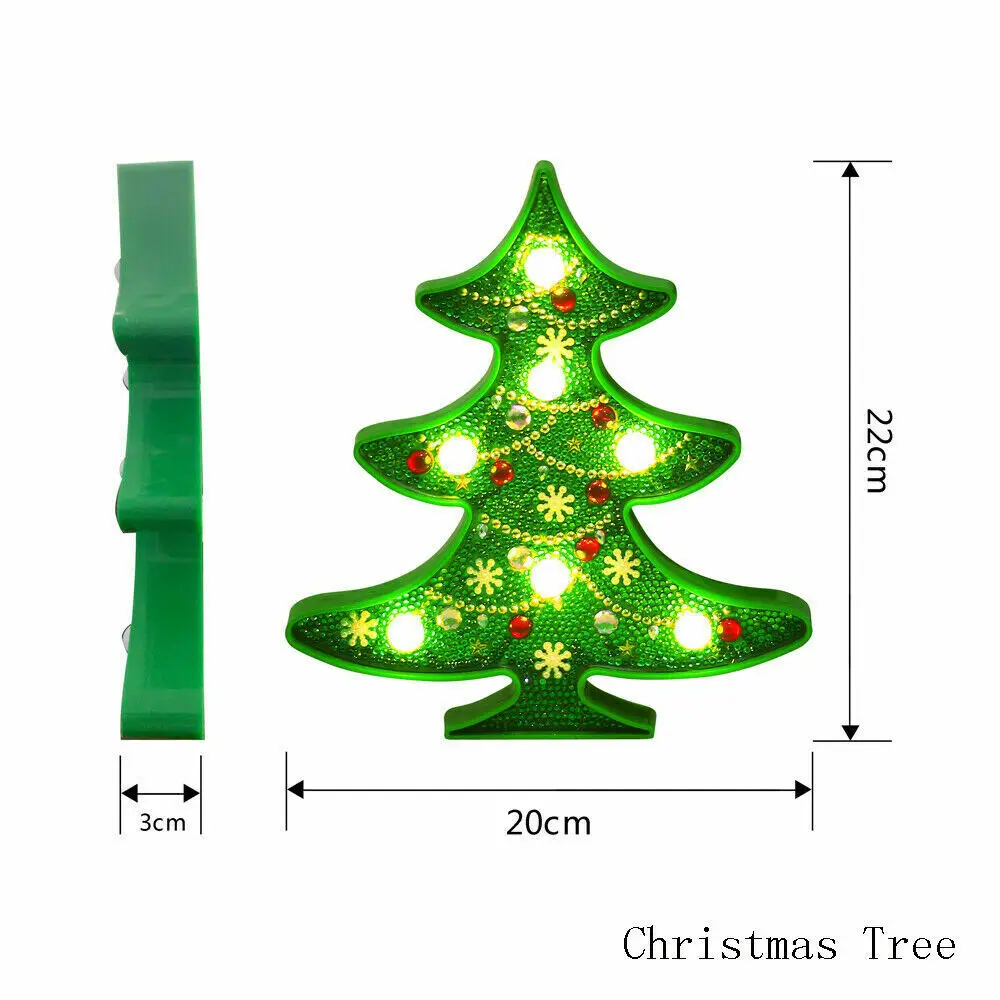 Christmas Tree Сделай Сам, бриллиантовый рисунок Рождество дерево светодиодный ночной Светильник Рождественский подарок вечерние праздничные светильник для домашнего декора светильник - Испускаемый цвет: Christmas Tree