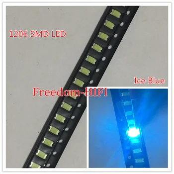 

3000pcs 1206 ice blue smd led diodes 3.2*1.6*0.8mm smd 1206 3216 led clear blue