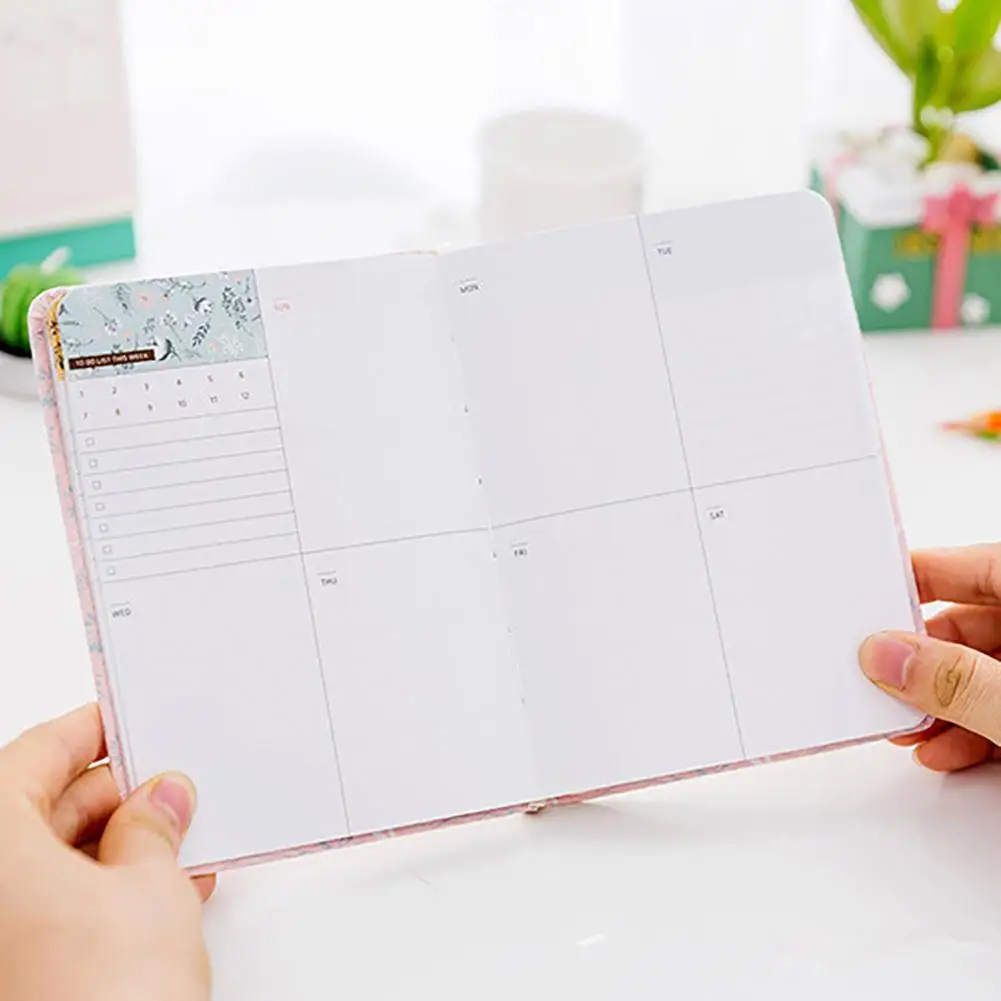 Agenda корейский кавайный винтажный цветочный график Еженедельный Ежемесячный план календарь расписание записная книжка Дневник Книга счет книга А6