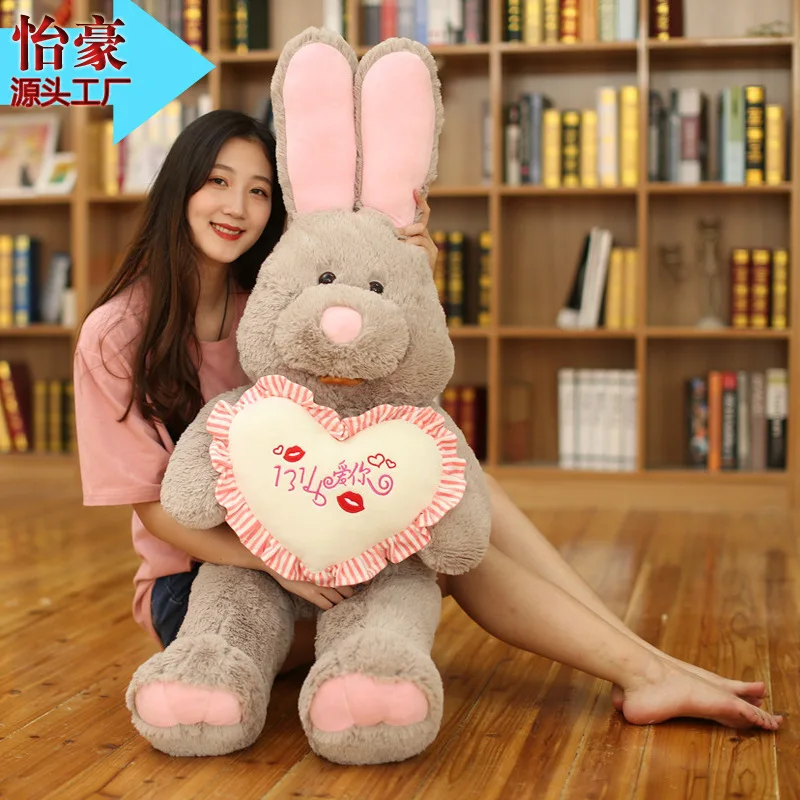 

Creative Cartoon Cute Large Size Holding Heart Rabbit Plush Doll Toy for a Girlfriend Lovers' Day Birthday Gift
