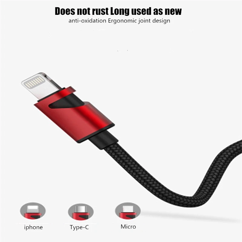 3A Быстрая зарядка Micro USB кабель USB синхронизация данных мобильный телефон адаптер кабель для зарядки для iPhone samsung Xiaomi кабель для телефона Android