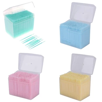 

1100Pcs/Box Double-headed Teeth Cleaning Brush Stick Floss Pick Soft Toothpick