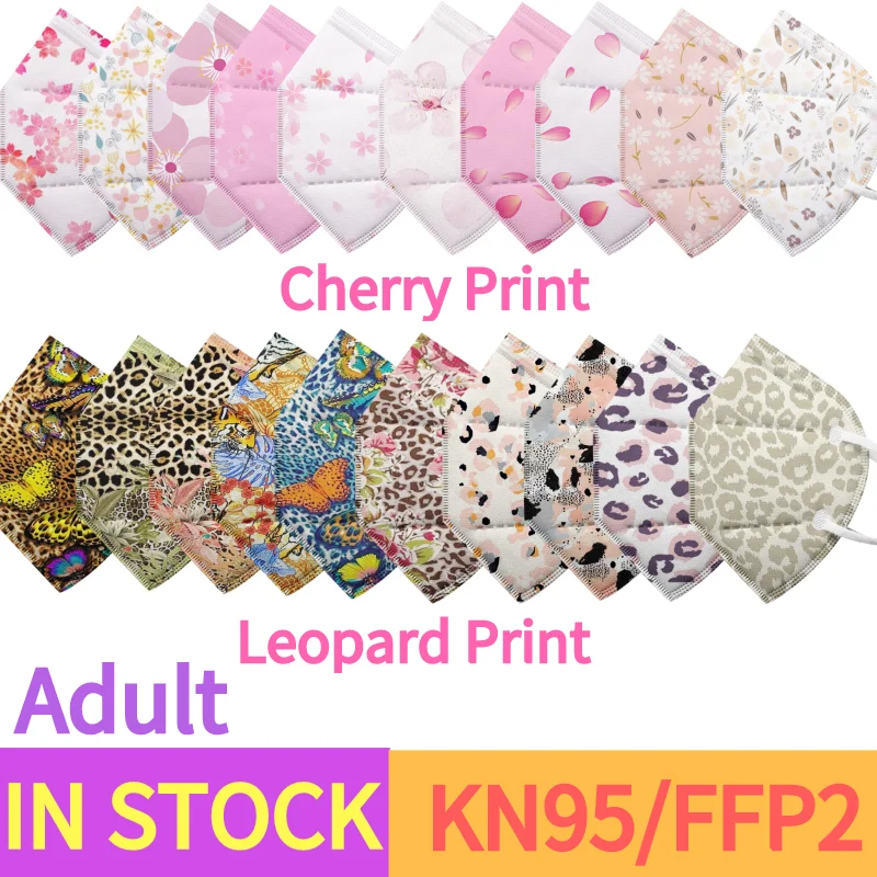 Mascarilla fpp2 para adultos ffp2, máscara facial, 20 colores, reutilizable, 5 uds.