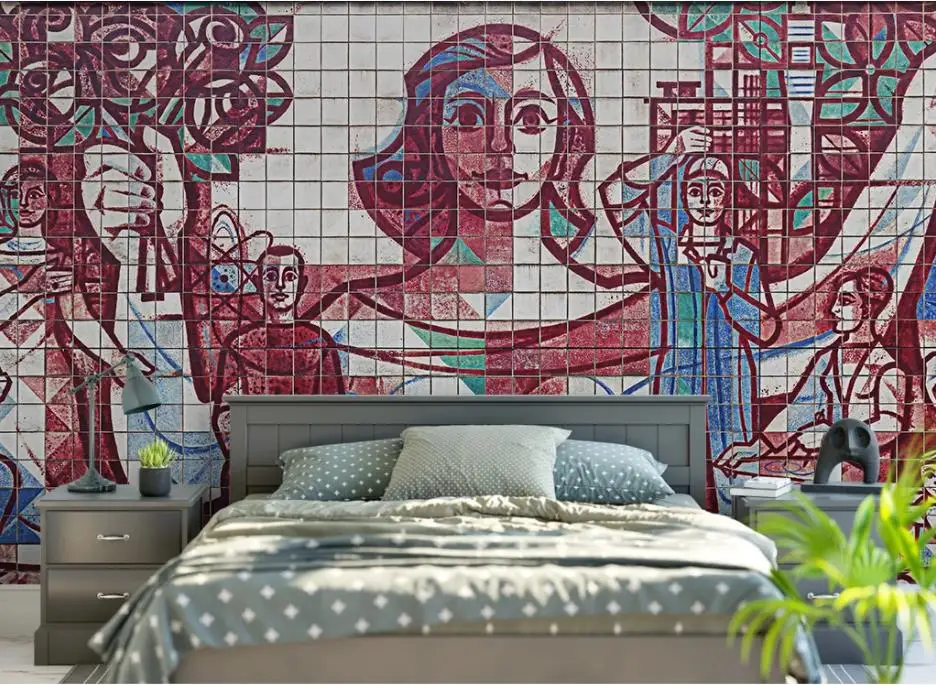 custom home improvement 3D photo wallpaper Graffiti brick wall wallpapers for living room bedroom walls 3 d | Обустройство дома