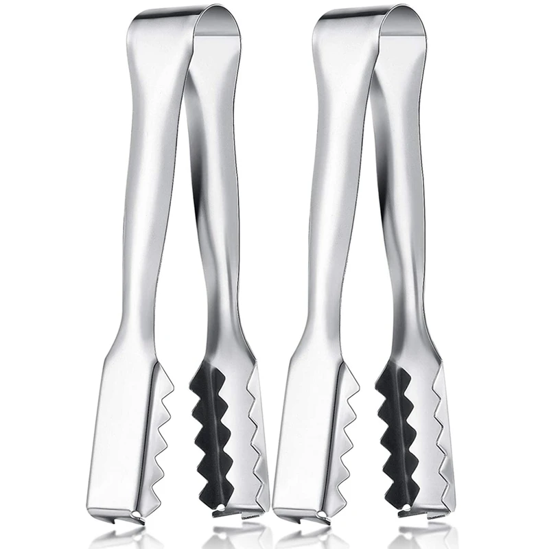 Stainless Steel Ice Cube Tongs with Teeth Ice Tongs for Cocktails