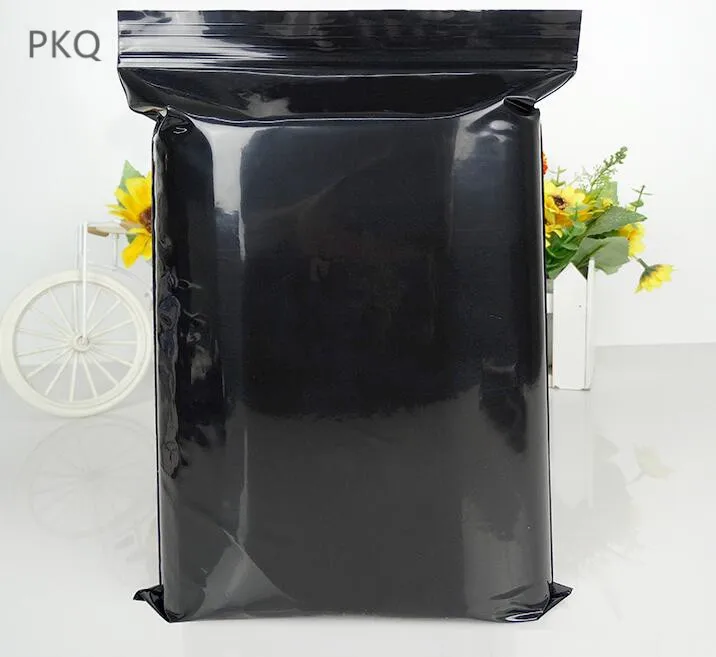 10pcs Super Large 40*60CM/50*70CM Plastic Zip Lock Packaging Bag Useful Black Self Sealing Ziplock Poly Pouch Retail Zipper Bag