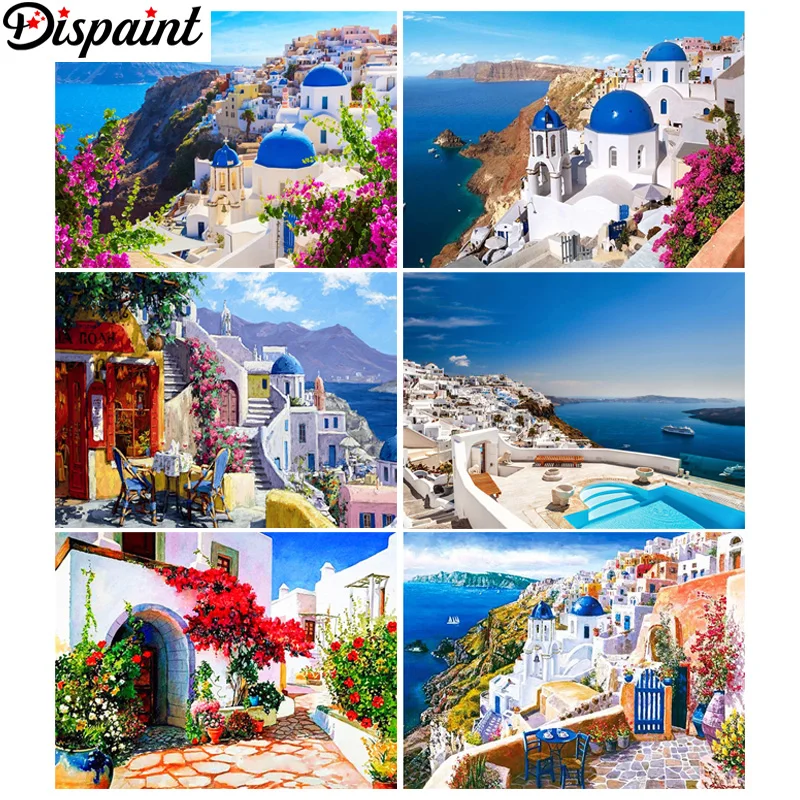 

Разрисовать полностью Алмазная вышивка «Дом с видом на море», алмазная живопись, вышивка крестиком, модели Стразы