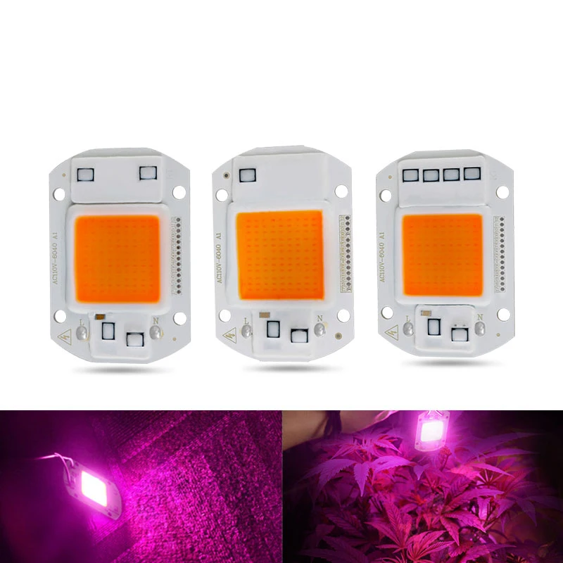 COB Led лампа для выращивания света чип полный спектр 220 В 110 В 20 Вт 30 Вт 50 Вт 380-780нм фитолампа для комнатных растений рассады цветок фитолампи