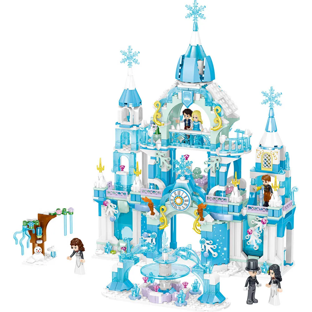 LEGOED Blocks Toy Legoed Frozen 2 SnowCastle Elsa Anna Send children's dolls Christmas gifts toys Model decoration