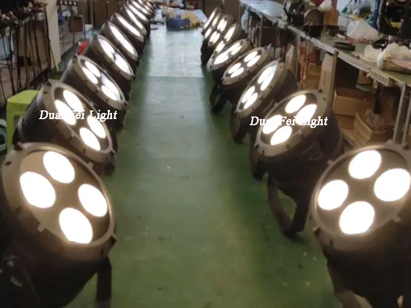 8pieces 4x50watt led par ww+cw 2in1 200w cob par led ip65 waterproof wash lyre
