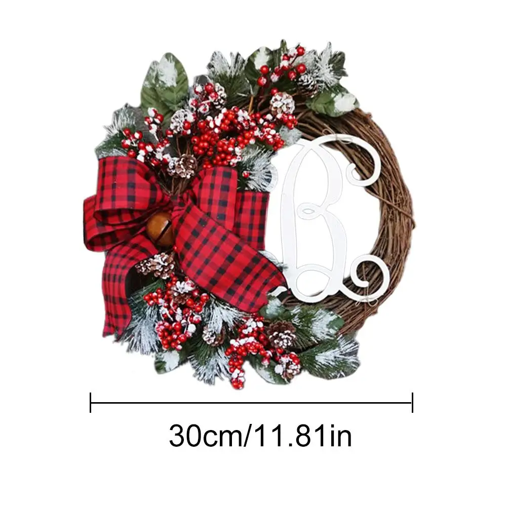 Рождественские венки, круглая искусственная гирлянда, подвесные декоративные украшения для двери, подарок для украшения рождественской вечеринки
