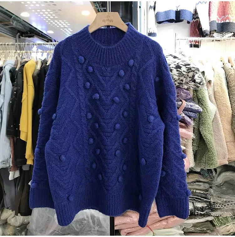 SuperAen, корейский стиль, пуловеры, свитера для женщин, мода, новые зимние, дикие, женские свитера, одноцветные, с длинным рукавом, топы - Цвет: blue