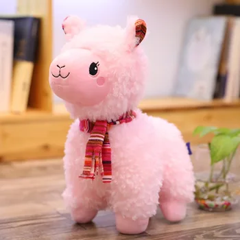 

23cm Alpaca Llama Plush Toy Pink White Soft Cotton Alpaca Appease Sleeping Pillow Animal Stuffed Doll Toy Gift for Children
