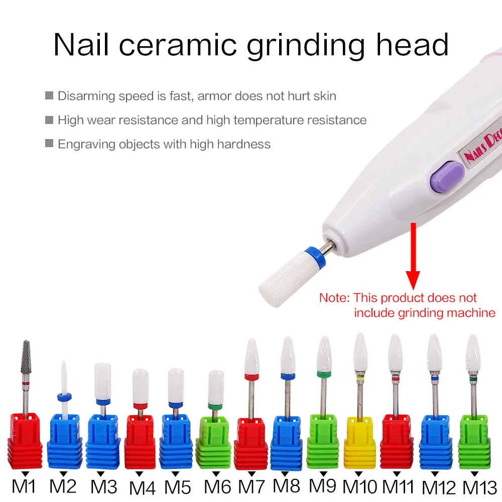 Электрические сверла для ногтей, станок, сплав, керамика, алмазное сверло для ногтей, роторное сверло, фрезы для маникюра, педикюра