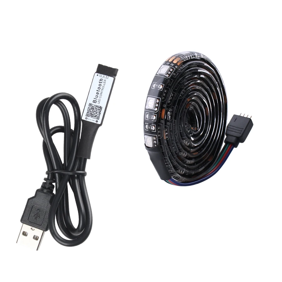 cheap 5V RGB LED Strip USB Bluetooth Waterproof SMD 5050 50CM 5M PC 5V Light Led Strip Rgb RGB Tape Ribbon Bluetooth Control set